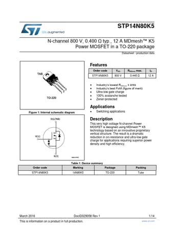  Datasheet Preview Page 1