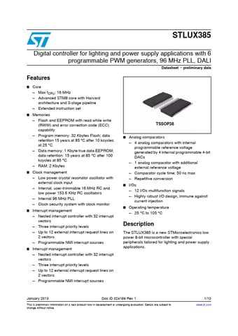  Datasheet Preview Page 1