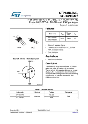  Datasheet Preview Page 1