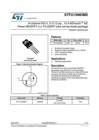  Datasheet Preview Page 1