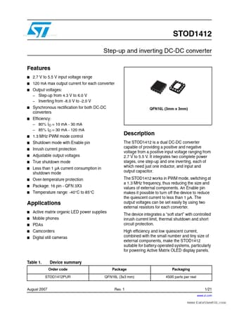  Datasheet Preview Page 1