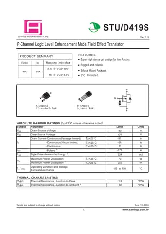  Datasheet Preview Page 1