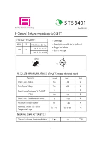  Datasheet Preview Page 1