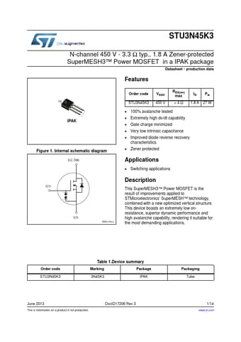  Datasheet Preview Page 1