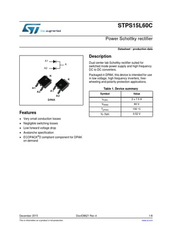  Datasheet Preview Page 1