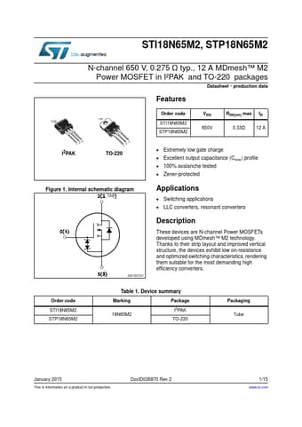  Datasheet Preview Page 1