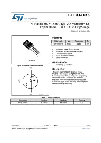  Datasheet Preview Page 1