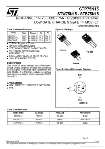  Datasheet Preview Page 1