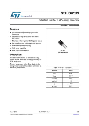  Datasheet Preview Page 1