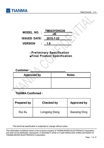  Datasheet Preview Page 1
