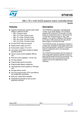  Datasheet Preview Page 1