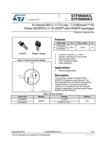  Datasheet Preview Page 1