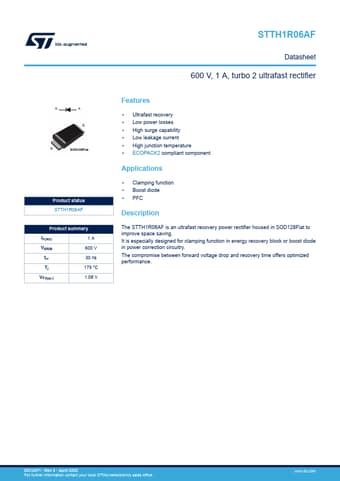  Datasheet Preview Page 1