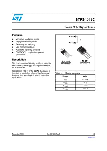  Datasheet Preview Page 1