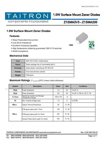  Datasheet Preview Page 1