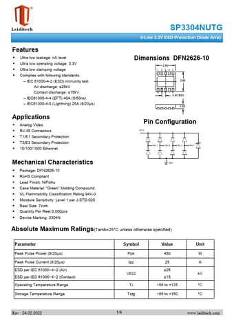  Datasheet Preview Page 1