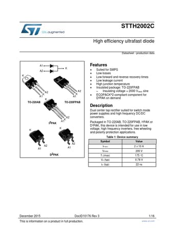  Datasheet Preview Page 1