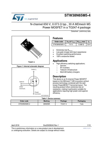  Datasheet Preview Page 1