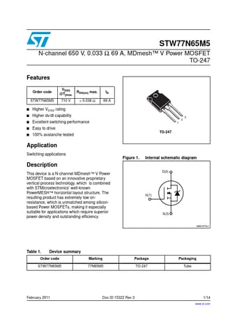  Datasheet Preview Page 1