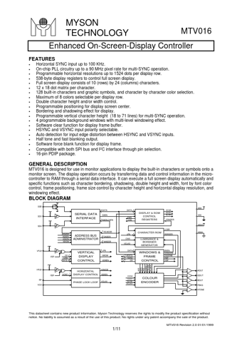  Datasheet Preview Page 1