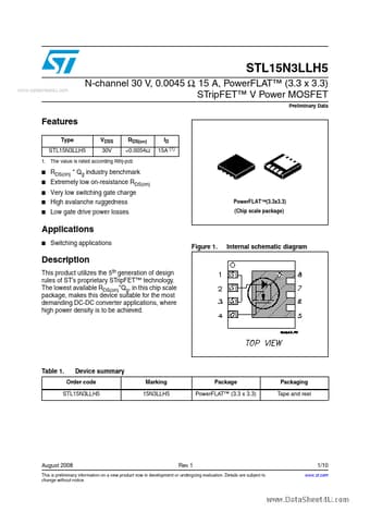  Datasheet Preview Page 1