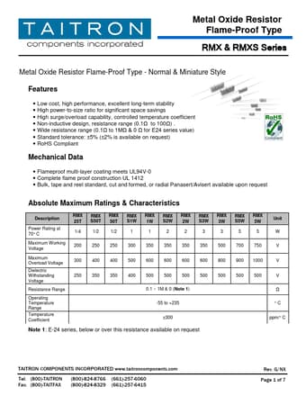  Datasheet Preview Page 1