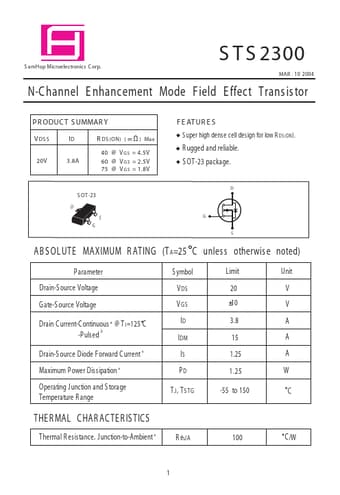  Datasheet Preview Page 1