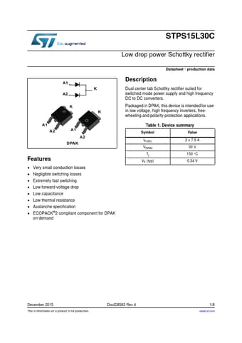  Datasheet Preview Page 1