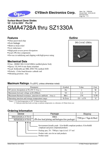  Datasheet Preview Page 1
