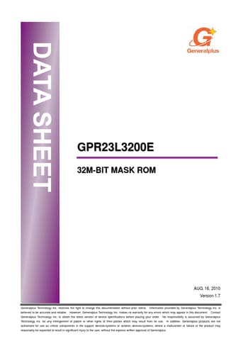  Datasheet Preview Page 1