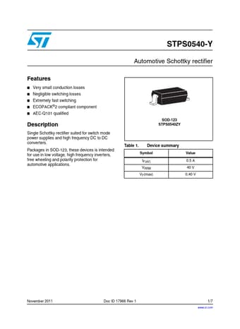  Datasheet Preview Page 1