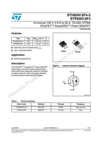  Datasheet Preview Page 1