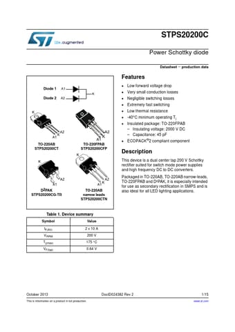  Datasheet Preview Page 1