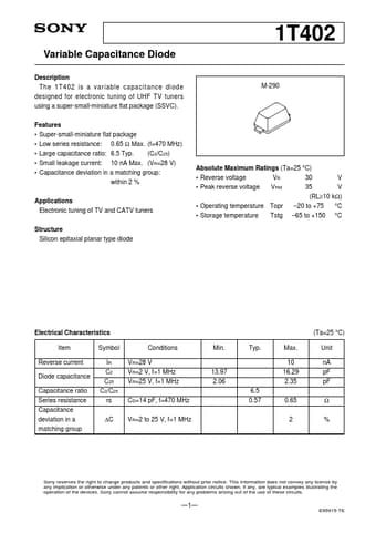  Datasheet Preview Page 1