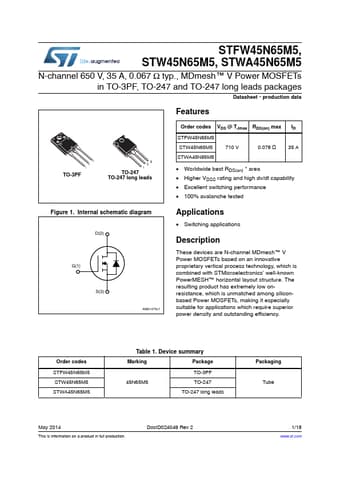  Datasheet Preview Page 1
