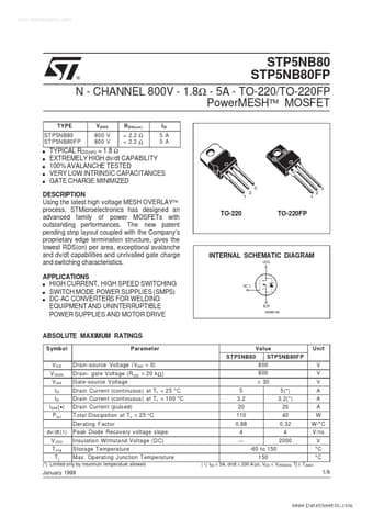  Datasheet Preview Page 1