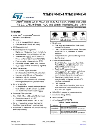  Datasheet Preview Page 1