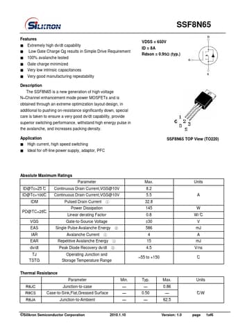  Datasheet Preview Page 1