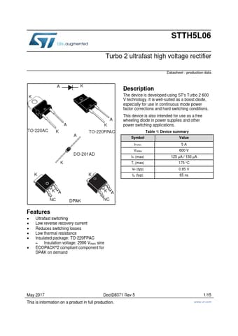  Datasheet Preview Page 1