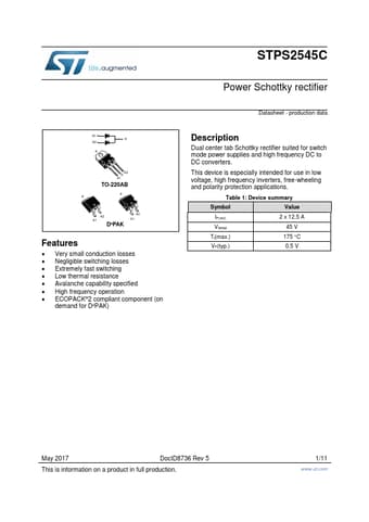  Datasheet Preview Page 1