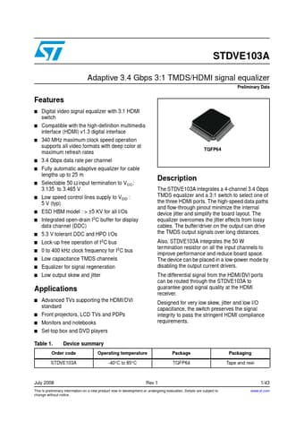  Datasheet Preview Page 1