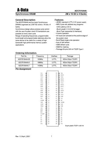  Datasheet Preview Page 1