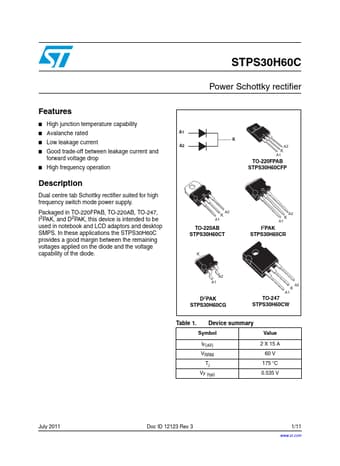  Datasheet Preview Page 1