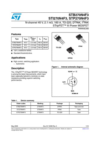  Datasheet Preview Page 1