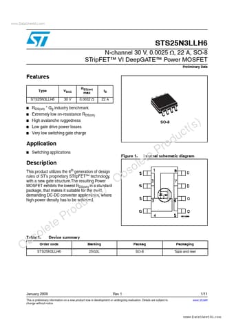  Datasheet Preview Page 1