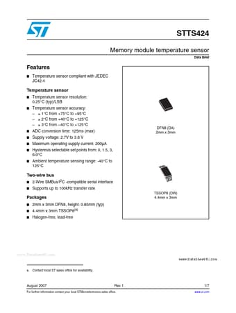  Datasheet Preview Page 1