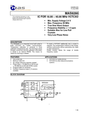  Datasheet Preview Page 1