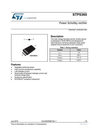  Datasheet Preview Page 1