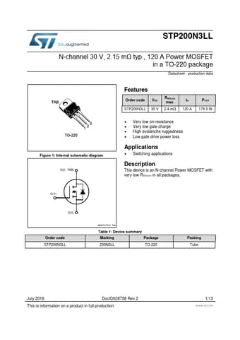  Datasheet Preview Page 1