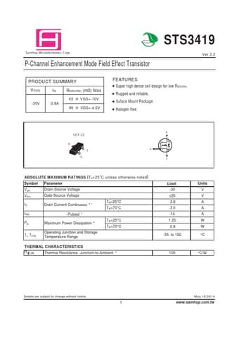  Datasheet Preview Page 1